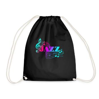 Colored Notes Jazz Music Lovers Jazz Notes - Drawstring Bag - black - Front