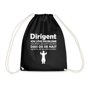 Dirigent löst Probleme - Turnbeutel - Schwarz - Vorne