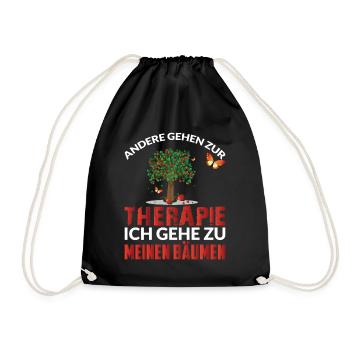 ANDERE GEHEN ZUR THERAPIE ICH ZU BÄUMEN - Turnbeutel - Schwarz - Vorne