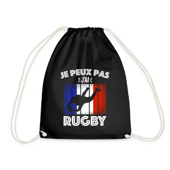 Je peux pas j'ai Rugby - Sac de sport léger - noir - Devant