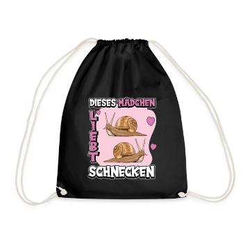 Dieses Mädchen liebt Schnecken - Turnbeutel - Schwarz - Vorne