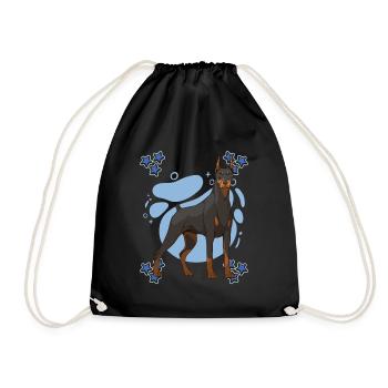Dobermann Doberman Blue Design - Sac de sport léger - noir - Devant