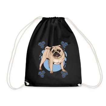Mops Pug Blue Design - Sac de sport léger - noir - Devant