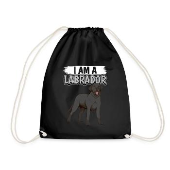 Black Labrador Labbi I Am A Labrador - Drawstring Bag - black - Front
