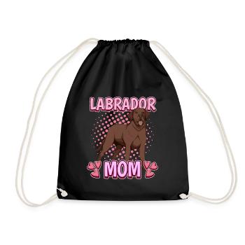Brown Labrador Labbi Labrador Mom - Drawstring Bag - black - Front