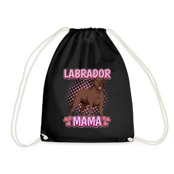 Brauner Labrador Labbi Labrador Mama - Turnbeutel - Schwarz - Vorne