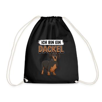 Dackel Ich bin ein Dackel - Turnbeutel - Schwarz - Vorne