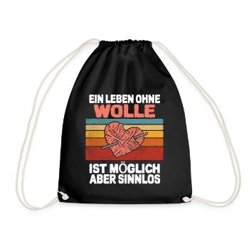 La vie sans laine possible mais fil de crochet insensé - Sac de sport léger - noir - Devant