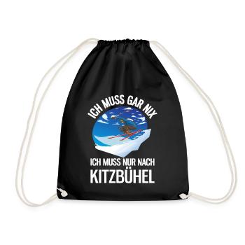 Ich Muss Gar Nix Ich Muss Nur Nach Kitzbühel Ski - Turnbeutel - Schwarz - Vorne