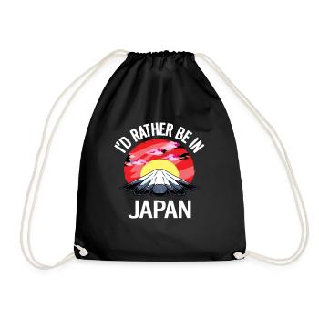 I'd Rather Be In Japan - Drawstring Bag - black - Front