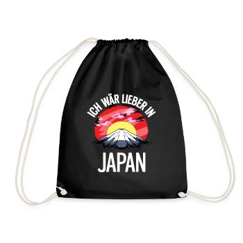 Ich Wär Lieber In Japan - Turnbeutel - Schwarz - Vorne