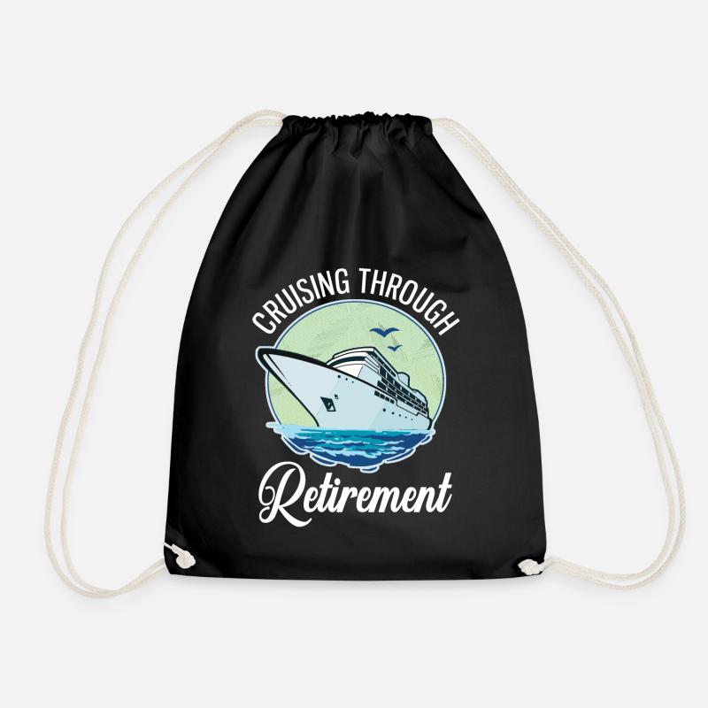 Cruising Through Retirement Cruise Pension - Drawstring Bag - black