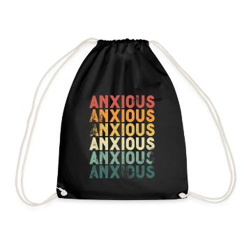 Vintage Anxious Anxiety Angststörung Awareness - Turnbeutel - Schwarz - Vorne