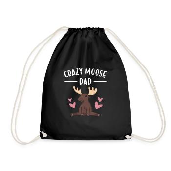 Elk Crazy Moose Dad Moose - Drawstring Bag - black - Front