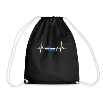 Heartbeat Design El Salvador Flag - Drawstring Bag - black - Front