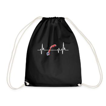 Heartbeat Design Drapeau norvégien Norvège - Sac de sport léger - noir - Devant