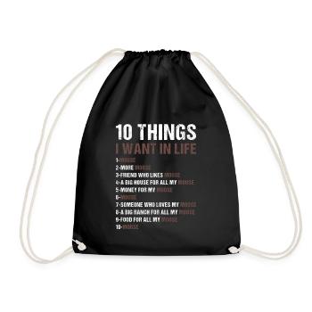 Elk 5 choses que je veux dans la vie Orignal - Sac de sport léger - noir - Devant