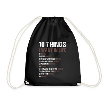 Elk 5 Things I Want In Life Moose - Drawstring Bag - black - Front