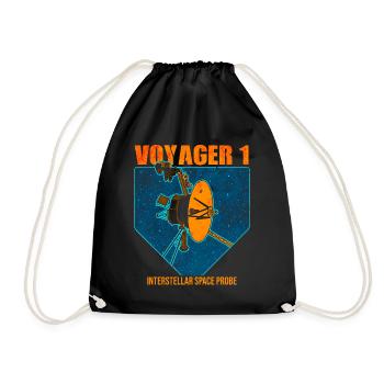 Voyager 1 Weltraum Sonde - Turnbeutel - Schwarz - Vorne