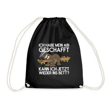 Sloth Faulenzer Süßes Faultier Geschenk - Turnbeutel - Schwarz - Vorne