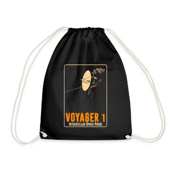 Voyager 1 - Interstellar spacecraft - Drawstring Bag - black - Front