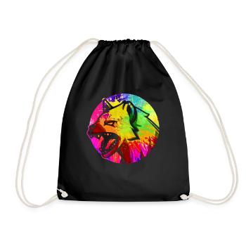 Hyena - Drawstring Bag - black - Front