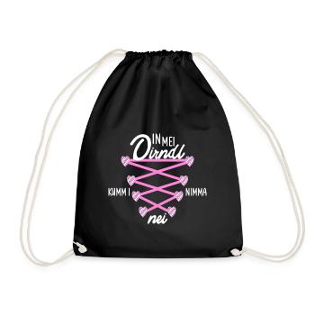 Damen Dirndl Ersatz Trachten Ersatz Bluse Kirmes - Turnbeutel - Schwarz - Vorne