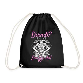 Damen Dirndl Ersatz Trachten Ersatz Bluse Kirmes - Turnbeutel - Schwarz - Vorne