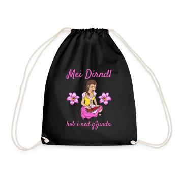 Damen Dirndl Ersatz Trachten Ersatz Bluse Kirmes - Turnbeutel - Schwarz - Vorne