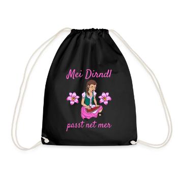 Damen Dirndl Ersatz Trachten Ersatz Bluse Kirmes - Turnbeutel - Schwarz - Vorne