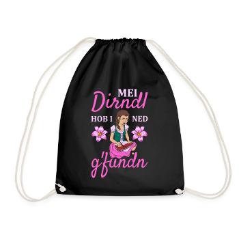 Damen Dirndl Ersatz Trachten Ersatz Bluse Kirmes - Turnbeutel - Schwarz - Vorne