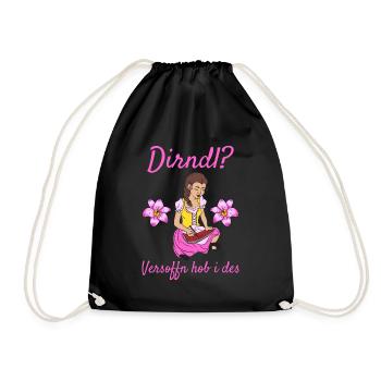 Damen Dirndl Ersatz Trachten Ersatz Bluse Kirmes - Turnbeutel - Schwarz - Vorne