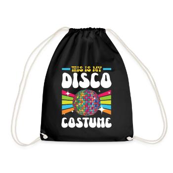 This Is My Disco Costume Halloween 70s Party - Drawstring Bag - black - Front