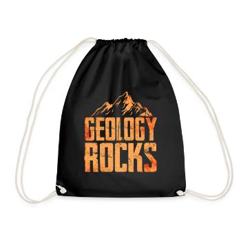 Geologie rockt - Turnbeutel - Schwarz - Vorne