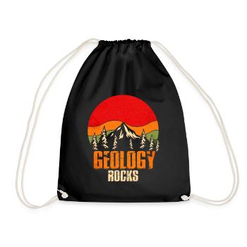 Geologie rockt - Turnbeutel - Schwarz - Vorne