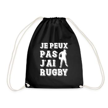 Je Peux Pas J'ai Rugby Joueur Maillot France Rugby - Turnbeutel - Schwarz - Vorne