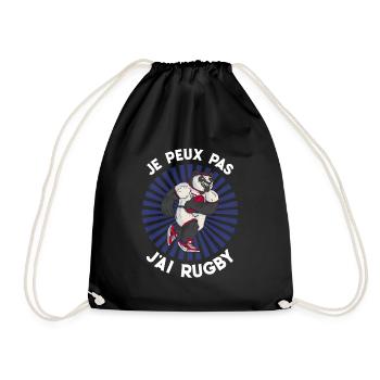Je Peux Pas J'ai Rugby Joueur Maillot France Rugby - Turnbeutel - Schwarz - Vorne
