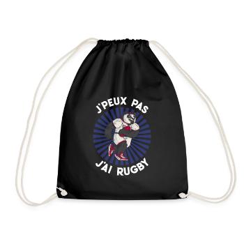 J'Peux Pas J'ai Rugby Joueur Maillot France Rugby - Turnbeutel - Schwarz - Vorne