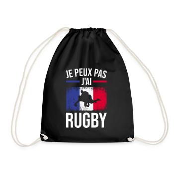 Je Peux Pas J'ai Rugby Joueur Maillot France Rugby - Turnbeutel - Schwarz - Vorne