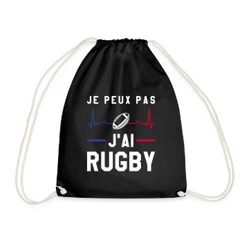 Je Peux Pas J'ai Rugby Joueur Maillot France Rugby - Turnbeutel - Schwarz - Vorne
