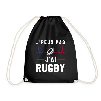 J'Peux Pas J'ai Rugby Joueur Maillot France Rugby - Turnbeutel - Schwarz - Vorne