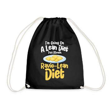 Noodles Noodle Lover Ravioli Gift - Drawstring Bag - black - Front