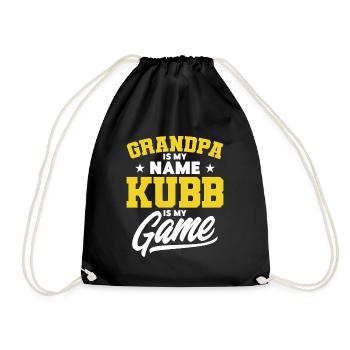 Kubb Opa Kubb ist mein Spiel Geschenk - Turnbeutel - Schwarz - Vorne