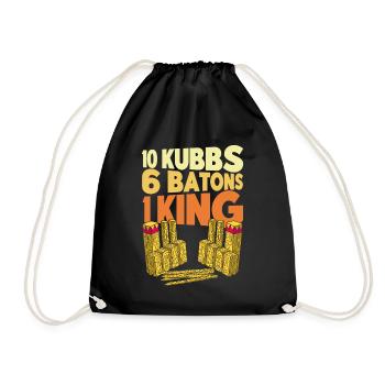 Kubb 10 Kubbs 6 Stöcke 1 König Geschenk - Turnbeutel - Schwarz - Vorne