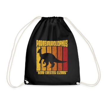 Parasaurolophus Dinosaur Lover Gift - Drawstring Bag - black - Front