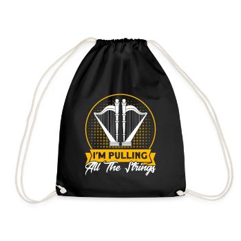 Harpiste je tire toutes les ficelles cadeau - Sac de sport léger - noir - Devant