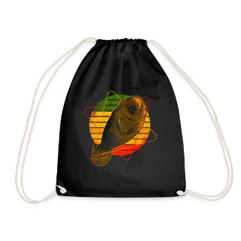 Manatee - Manatee - Drawstring Bag - black - Front