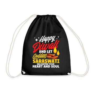 Diwali Hindus Sikh Fest der Lichter Geschenk - Turnbeutel - Schwarz - Vorne