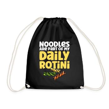 Noodles Noodle Lover Lasagna Spaghetti Gift - Drawstring Bag - black - Front