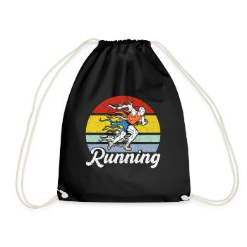 Half Marathon Running Jogging Gift - Drawstring Bag - black - Front
